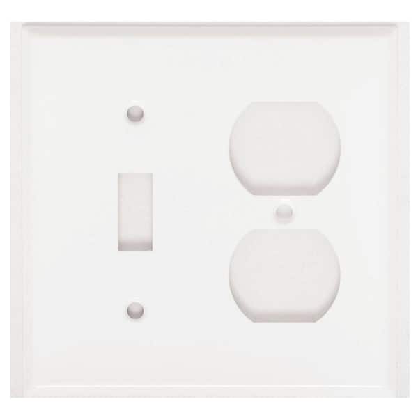 Mulberry White 2-Gang 1-Toggle/1-Duplex Wall Plate (1-Pack)