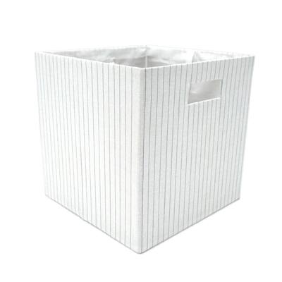 white cube storage with baskets