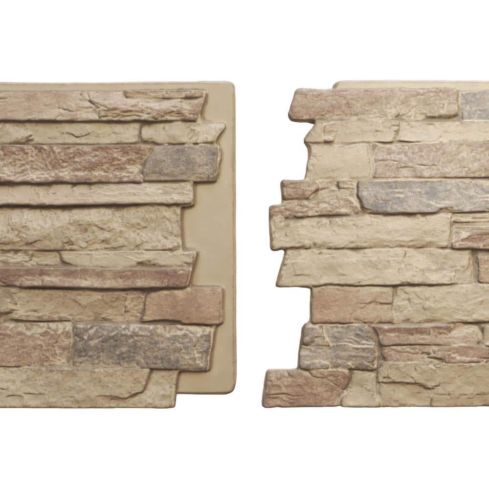Colfax Faux Stone Siding Panel in Beige and Brown