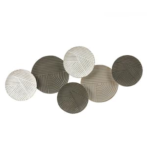 Multi-Color Metal Round Plate Wall Applique Decor