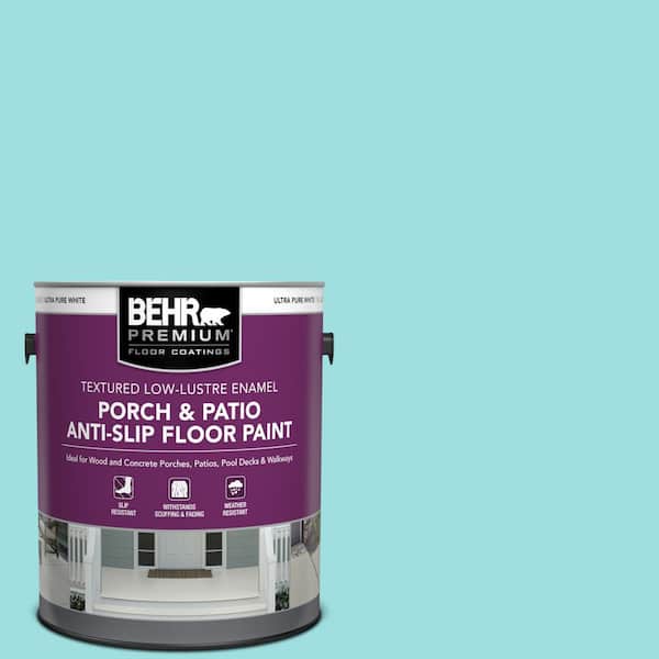 BEHR PREMIUM 1 gal. #P460-2 Tropical Waterfall Textured Low-Lustre Enamel Interior/Exterior Porch and Patio Anti-Slip Floor Paint