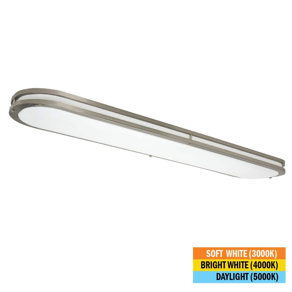Orbit 46 in. x 10 in. Brushed Nickel Linear LED Flush Mount Ceiling Light 4