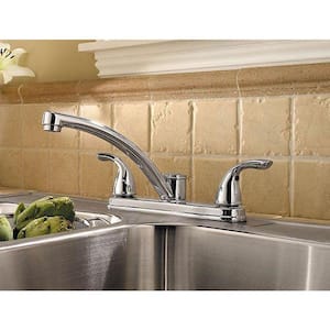 Delton 2-Handle Standard Kitchen Faucet in Polished Chrome