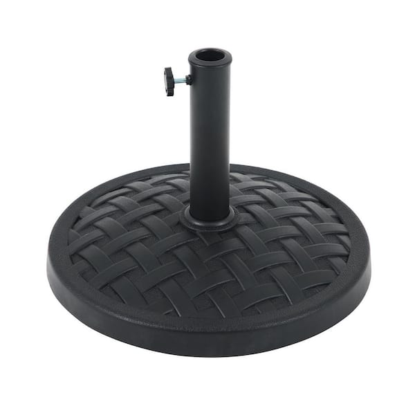 31lb. Patio Umbrella Base in Black, Heavy Duty Round Outdoor Market Umbrella Stand Weight