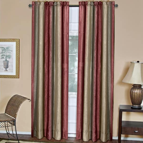 ACHIM Ombre 50 in. W x 84 in. L Polyester Light Filtering Window Panel in Burgundy
