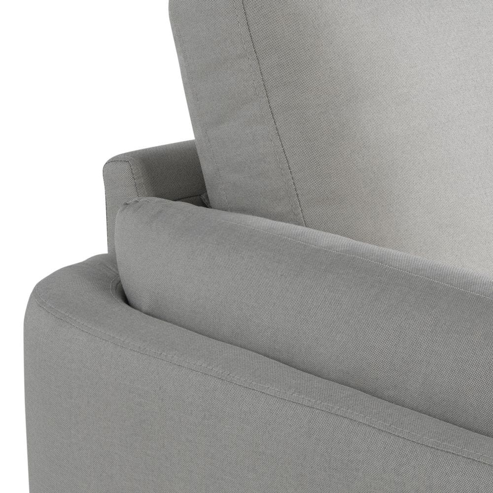 Gray Barrel Accent Chair with Wood Frame and Polyester Upholstery