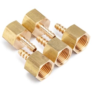 1/4 in. ID Hose Barb x 1/2 in. FIP Lead Free Brass Adapter Fitting (5-Pack)