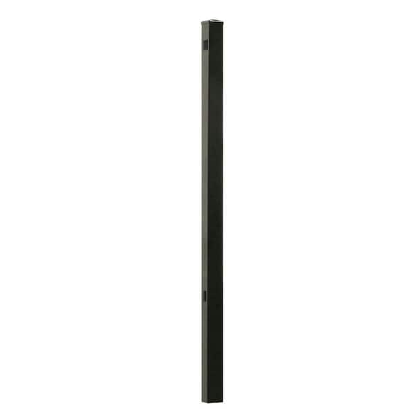 Barrette Outdoor Living Beechmont Heavy-Duty 2-1/2 in. x 2-1/2 in. x 5-7/8 ft. Pewter Aluminum Fence Line Post