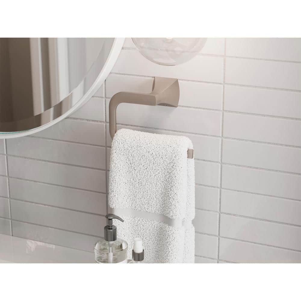 Brushed Nickel Wall Mounted Rectangular Hand Towel Holder