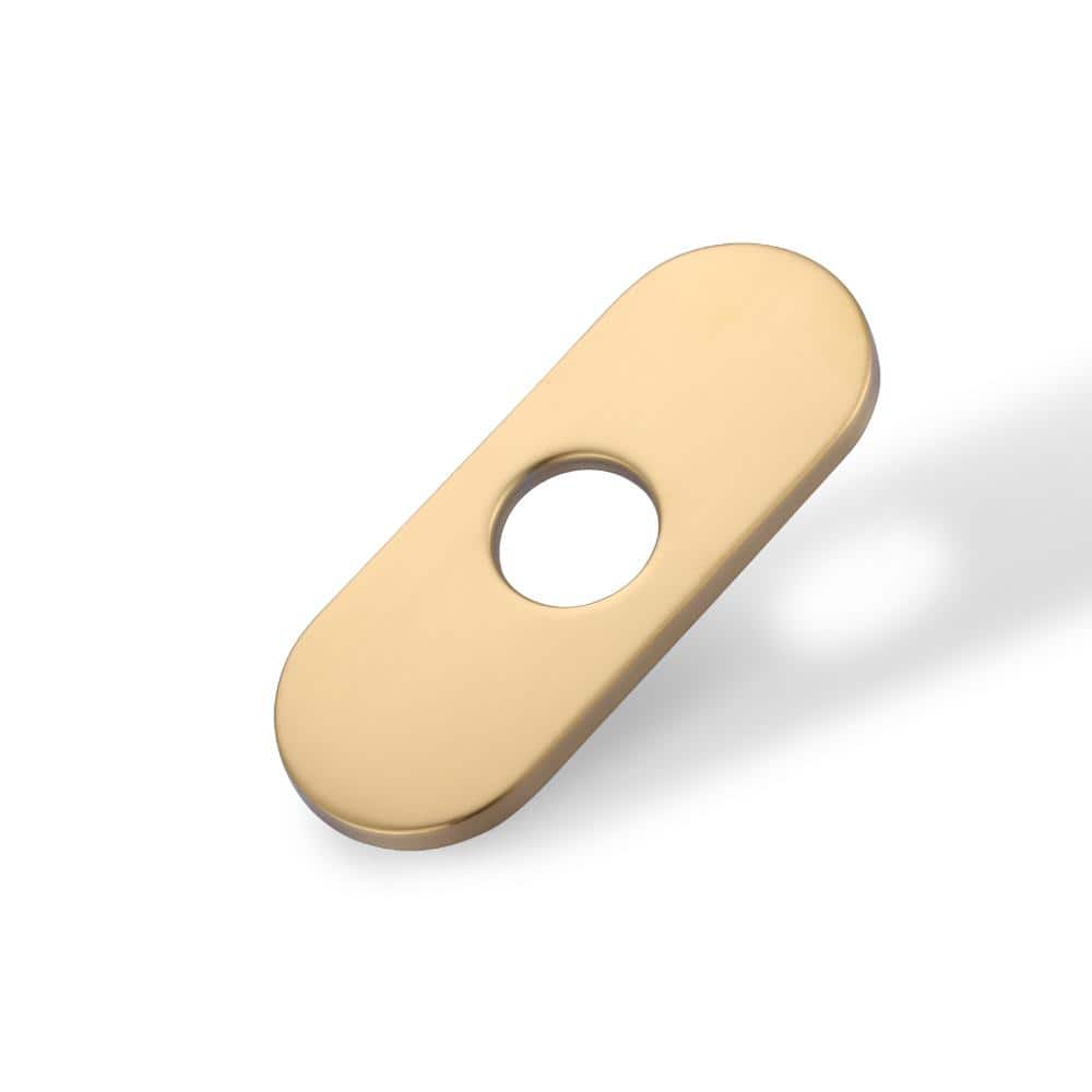 6.3 in. Stainless Steel Sink Faucet Hole Cover Escutcheon Deck Plate in Brushed Gold price history on PriceWatchPro