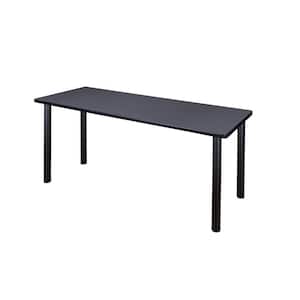 Rumel 60 in. W Grey and Black Wood and Metal Computer Desk Training Table