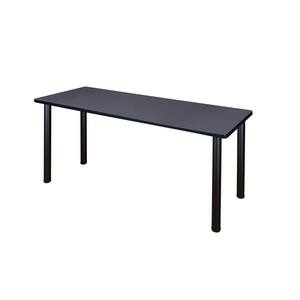 Rumel 66 in. W Grey and Black Wood and Metal Computer Desk Training Table