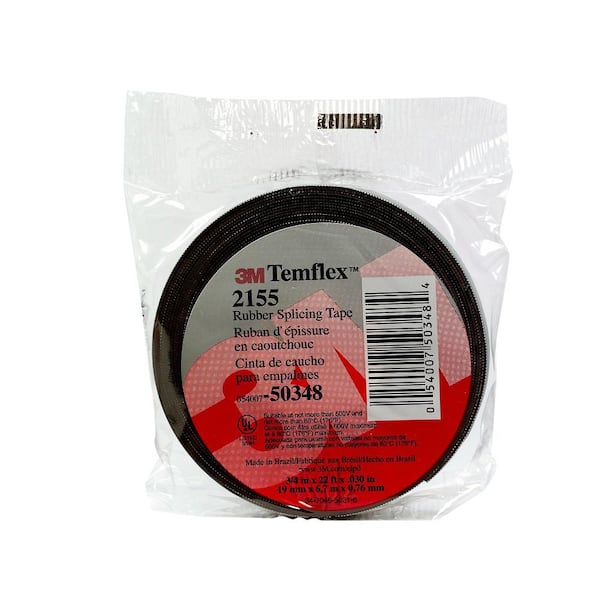 3M - 2155 - Temflex 3/4 in. W x 22 ft. L Black Rubber Splicing Tape