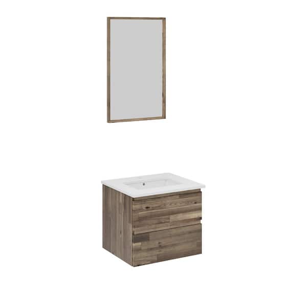 Fresca 24-in x 33.5-in Fog Free Surface Mount White Mirrored Medicine Cabinet