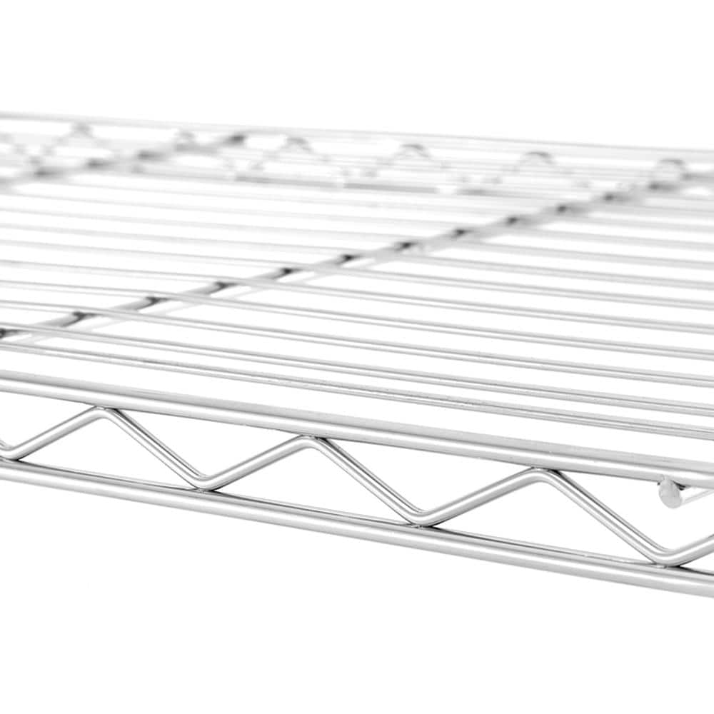 5-Tier Chrome Adjustable Steel Shelving Unit for Kitchens and Garages