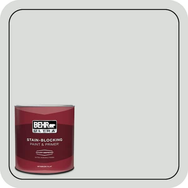 BEHR ULTRA 1 qt. #PPL-66 Iced Slate Extra Durable Flat Interior Paint & Primer