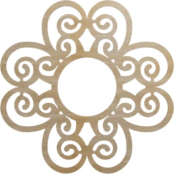 Ekena Millwork 0.25 in. x 34 in. x 34 in. Wood Medallion Moulding