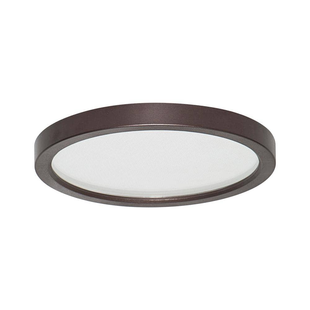 Round Slim Disk Length 5.5 in. Bronze Fixture 3000K Warm White 1-Light New 