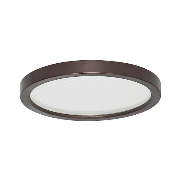 AMAX LIGHTING Round Slim Disk Length 5.5 in. Bronze Fixture 3000K Warm White 1-Light New Construction Recessed Integrated Led Trim Kit