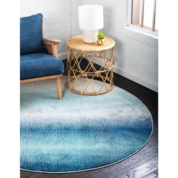 Estrella Azura Blue 6' 0 x 6' 0 Round Rug
