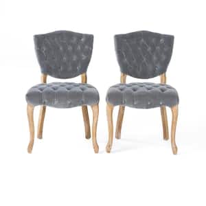 Bates Grey Fabric Tufted Dining Chairs (Set of 2)