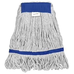 5 in. Head and Tail Bands Loop End 32 oz. Cotton Replacement Mop Head Refill, Blue (2-Pack)