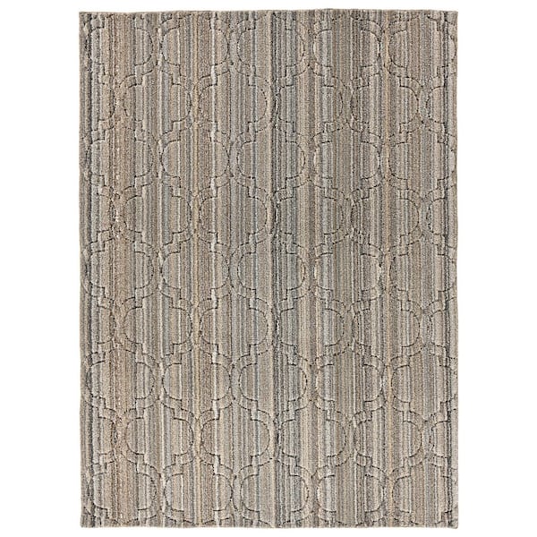 Studio Plush Silhouette 5 ft. x 7 ft. Tan/Gray Modern Abstract Area Rug
