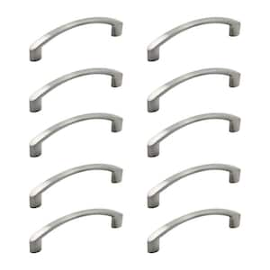 Rockcliffe Collection 3 3/4 in. (96 mm) Brushed Nickel Modern Cabinet Arch Pull (10-Pack)