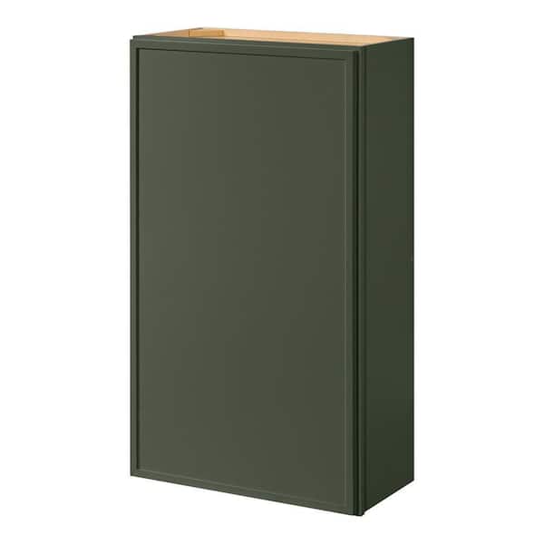 Leyton 24 in. W x 12 in. D x 42 in. H Ready to Assemble Plywood Slim Shaker Wall Kitchen Cabinet in Fern Green