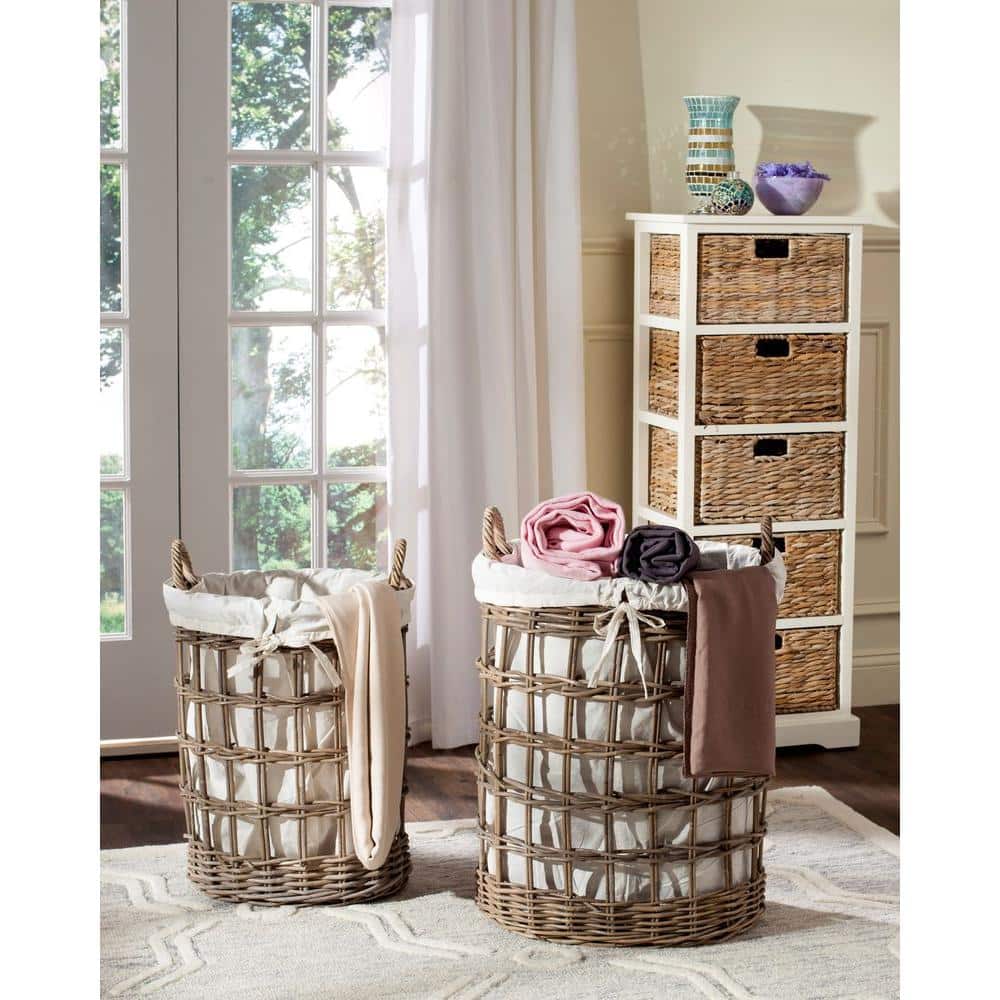 Adisa (Set Of 2) Laundry Basket - Grey - Safavieh