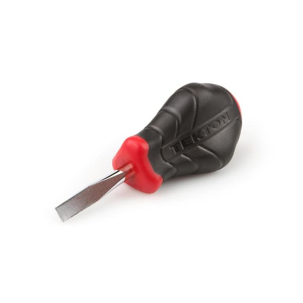 TEKTON Stubby 1/4 in. Slotted High-Torque Screwdriver (Chrome)