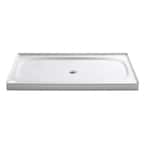 Salient 60 in. x 36 in. Cast Iron Single Threshold Shower Base with Center Drain in White