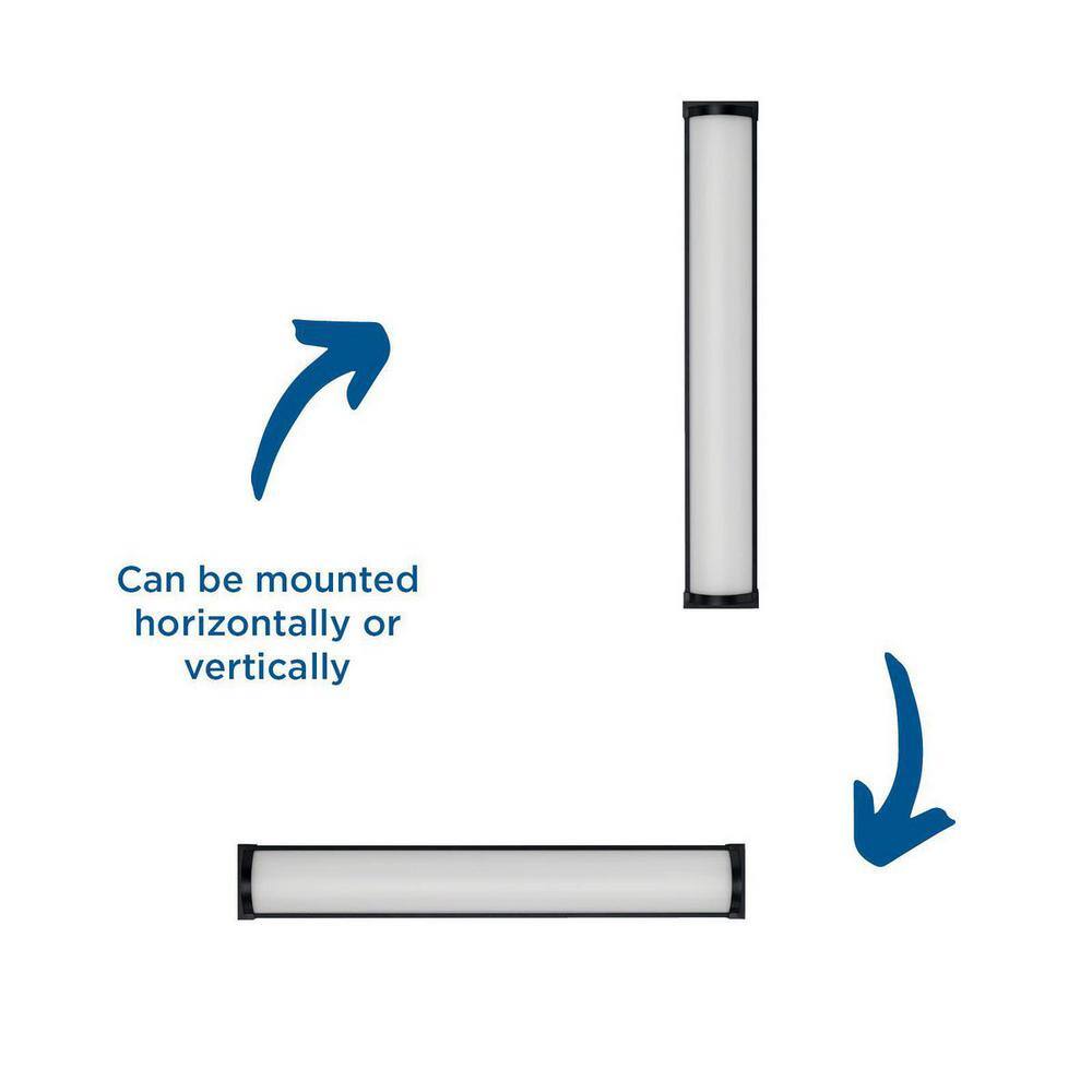 Matte Black 32" LED Linear Vanity Light with Acrylic Shade
