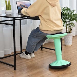 23 in. Green Backless Adjustable Height & Swivel Plastic Stool