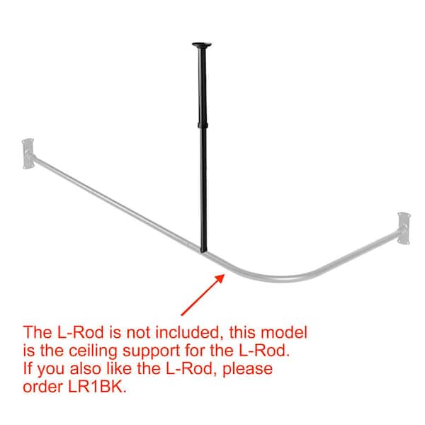 Rustproof L Shaped Corner Shower Rod, Shower Rod Ceiling Support Home Depot