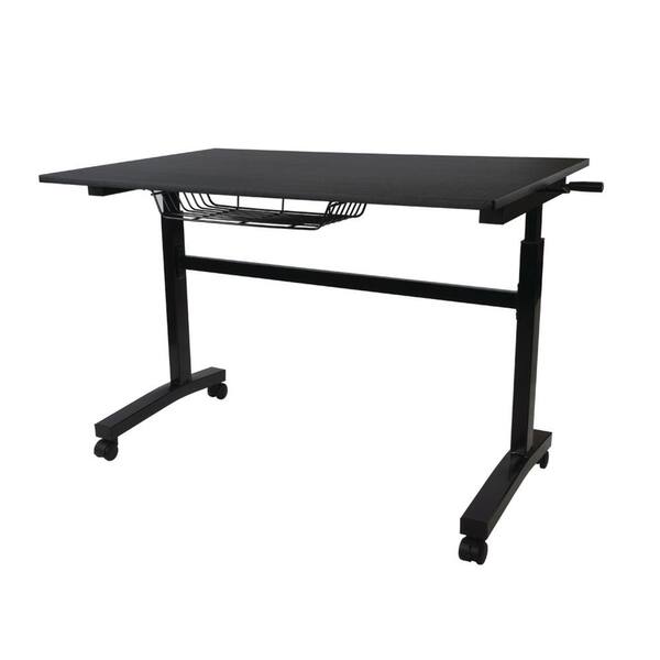 Atlantic Black Height Adjustable Desk with Caster-Caps 33908049 - The ...