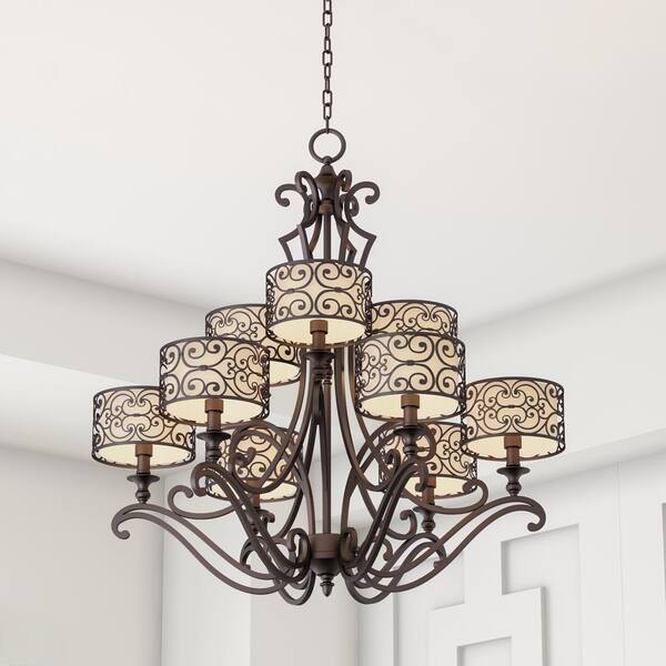 Maxim Lighting Mondrian 9-Light Umber Bronze Multi-Tier Chandelier