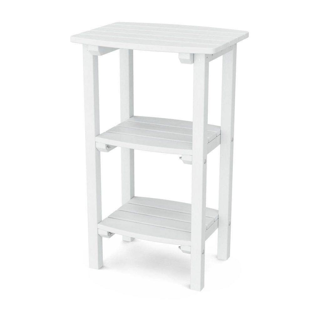 Classic White HDPE Plastic Outdoor 3-Shelf Side Table price history on PriceWatchPro