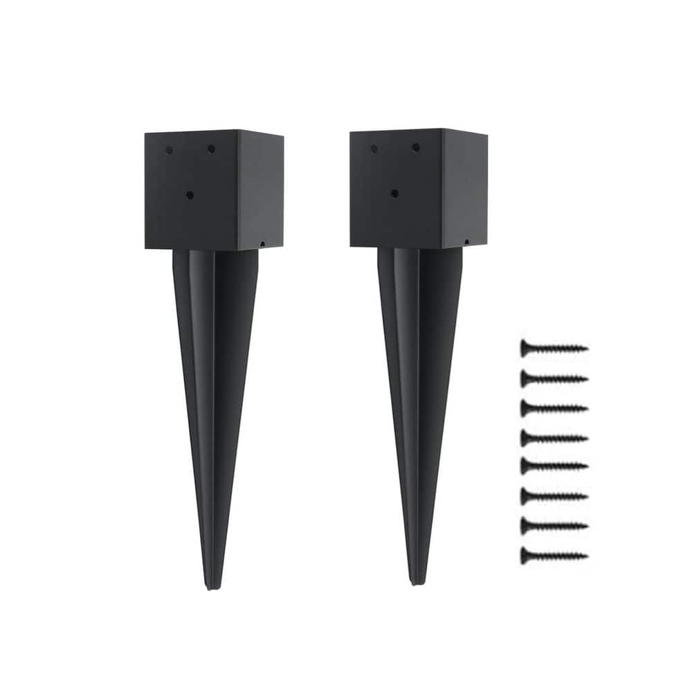 Heavy Duty Metal Fence Post Anchors Ground Spike Black Powder Coated (2-Pack) for Mailboxes Fences Banners price history on PriceWatchPro