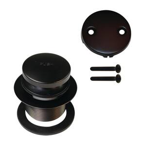 1-1/2 in. NPSM Coarse Thread Tip-Toe Bathtub Drain Plug with 2-Hole Overflow Faceplate in Oil Rubbed Bronze