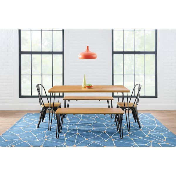 Hairpin leg dining table and chairs sales