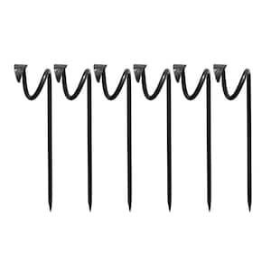 14 in. Tall Black Iron Hose Guide Guard w/Leaf End Design (6-Pack)