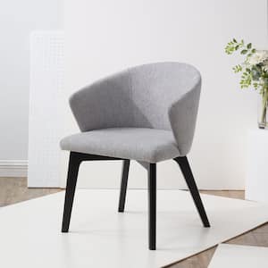 Wynonna Gray/Black 18.5 in. Linen Dining Chair