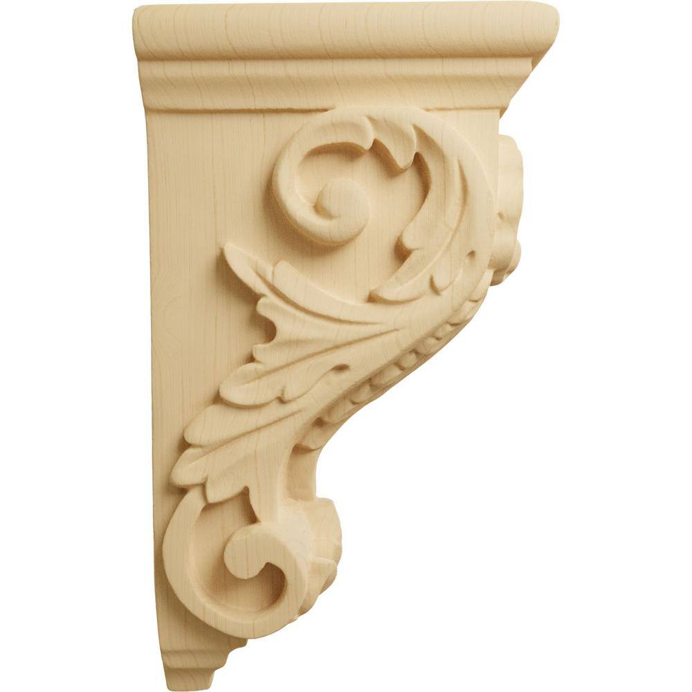 Hand-Carved Alder Wood Small Shell Corbel
