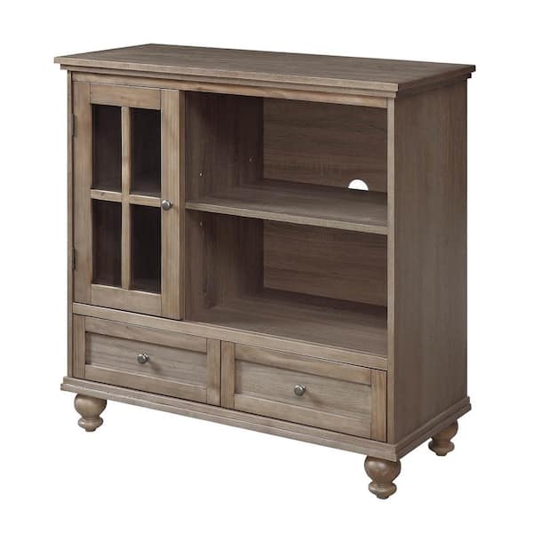 Convenience Concepts Tahoe 36 in. Driftwood TV Stand with 2 Drawer Fits TVs Up to 40 in. with Storage Doors