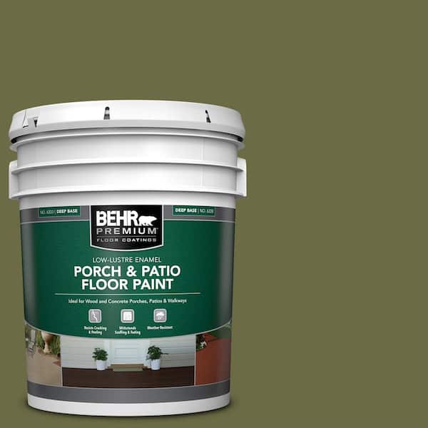 BEHR PREMIUM 5 gal. Home Decorators Collection #HDC-CL-20 Portsmouth Olive Low-Lustre Enamel Int/Ext Porch and Patio Floor Paint