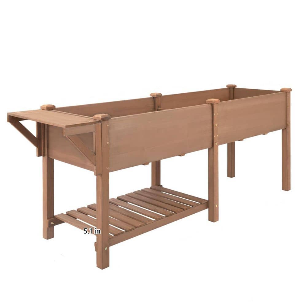 80 in. L x 23 in. Wx 30 in. H Wood Raised Garden Bed with Legs, Outdoor Ele