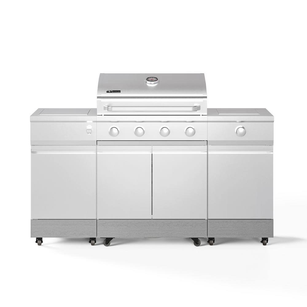 TYTUS Fresno 5Burner LP Stainless Steel Plus Carbon Wood Island Grill