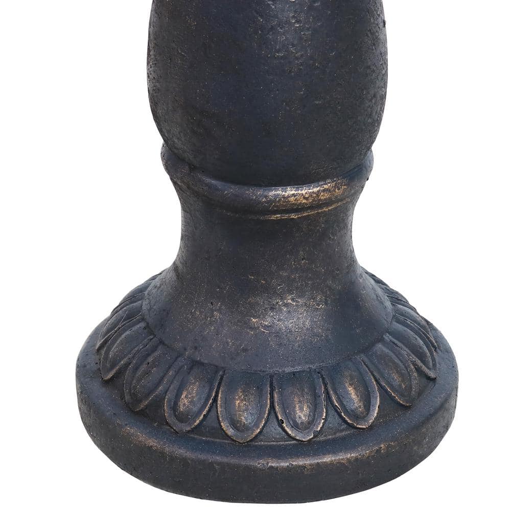 Gray Glass Fiber Reinforced Concrete Sun Design Bird Bath - 26"