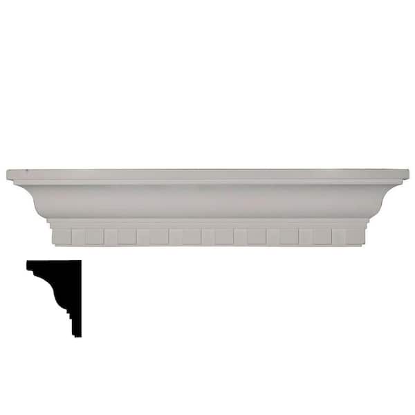 4-1/8 in. x 24 in. x 4-1/2 in. Polyurethane Dentil Shelf Moulding